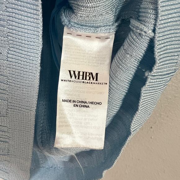 WHITE HOUSE BLACK MARKET Women's Size M Rib Sweater Halter Tank Top Blue WHBM - Picture 9 of 10